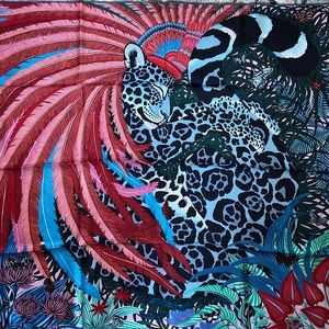 Hermes Jaguar Quetzal Scarf (Alice Shirley)